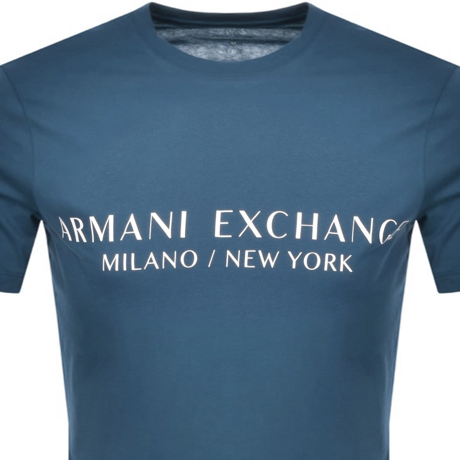 Alternative Image for ProductArmani Exchange Crew Neck Logo T Shirt Blue2